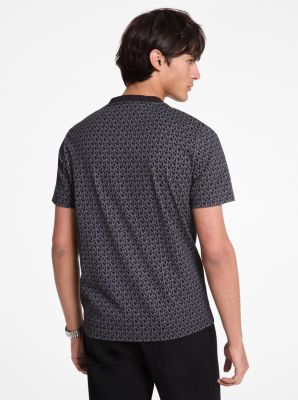 T-shirt in jersey di cotone con stampa logo in NERO | Michael Kors