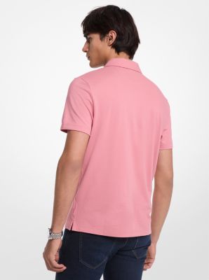 Cotton Blend Piqué Zip-Up Polo Shirt image number 1