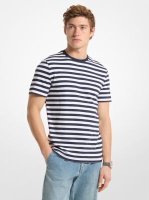 MK Gestreiftes T-Shirt Aus Baumwolle - Blau