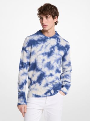 Pullover girocollo in misto lana e cashmere tie-dye image number 0