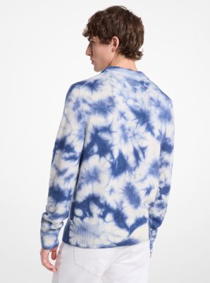 Pullover girocollo in misto lana e cashmere tie-dye image number 1