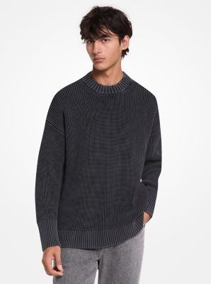 Garment-Dyed Cotton Blend Sweater