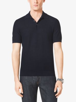 Pique Linen and Cotton Polo Shirt