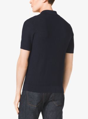 Pique Linen and Cotton Polo Shirt