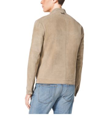 Mens Black Suede Cafe Racer Jacket - Free Shipping In Canada