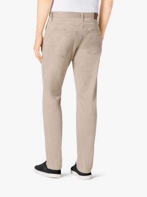 Tailored/Classic-Fit Stretch-Cotton Twill Five-Pocket Pants | Michael Kors
