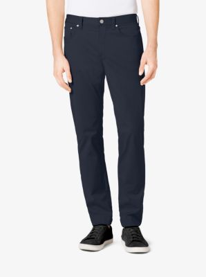 Tailored/Classic-Fit Stretch-Cotton Twill Five-Pocket Pants in MIDNIGHT | Michael Kors