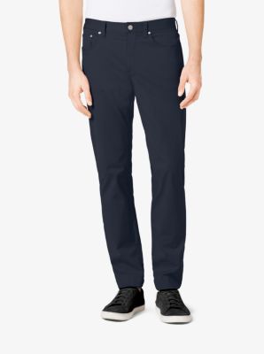 Tailored/Classic-Fit Stretch-Cotton Twill Five-Pocket Pants | Michael Kors