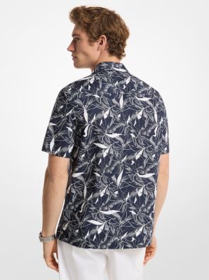 Chemise en coton m&eacute;lang&eacute; &agrave; imprim&eacute; floral