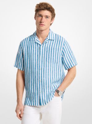 Striped Linen Camp Shirt