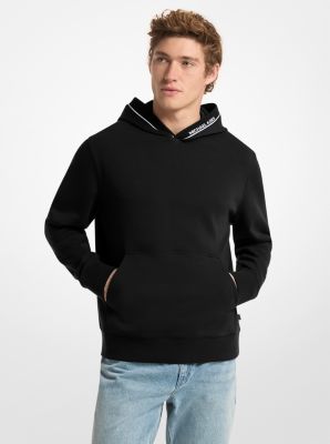 Sudadera con capucha en mezcla de algod&oacute;n con ribete con logotipo in NEGRO | Michael Kors