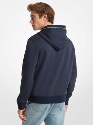 Logo Trim Cotton Blend Hoodie in MIDNIGHT | Michael Kors