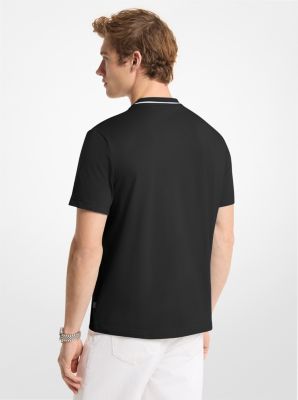 Camiseta de jersey de algod&oacute;n con ribete y logotipo in NEGRO | Michael Kors