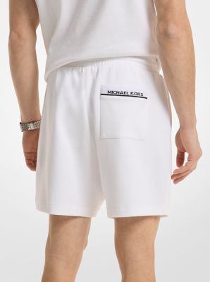 Logo Pocket Cotton Blend Shorts in WHITE | Michael Kors
