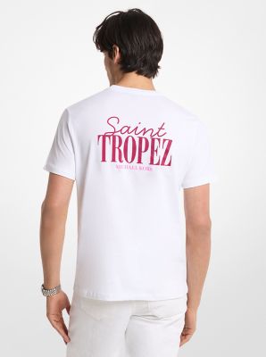 T-shirt in jersey di cotone Saint Tropez in BIANCO | Michael Kors