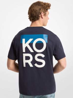 T-shirt in jersey di cotone con logo in NOTTE | Michael Kors