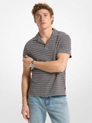 MK Poloshirt Johnny Aus Jacquard Mit Streifen - Schwarz