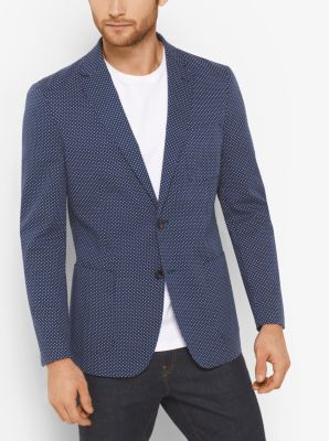 Slim-Fit Dot-Print Cotton-Twill Blazer | Michael Kors