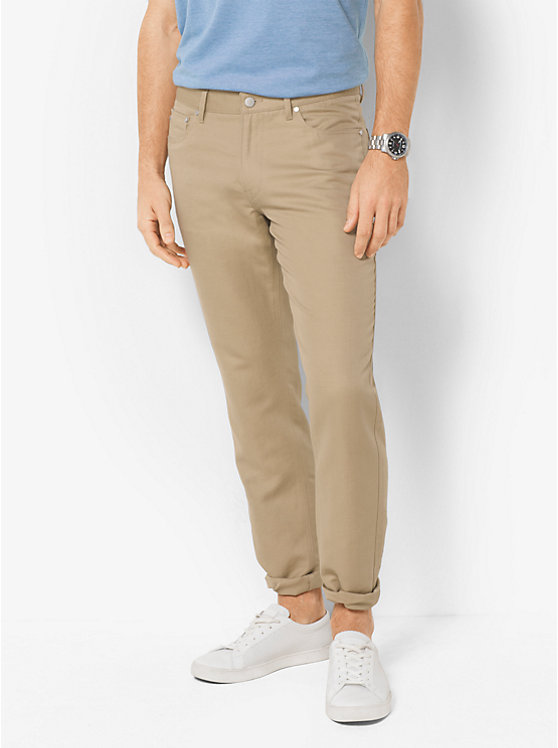 Pantalon de coupe cintrée / classique en mélange de lin à cinq poches image number 0