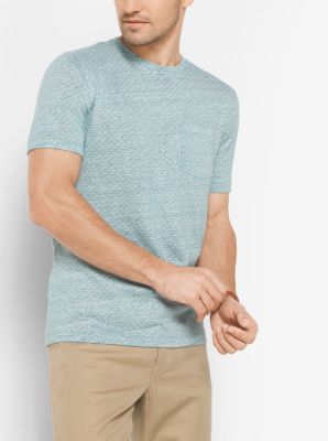 Dot-Print Linen and Cotton T-Shirt