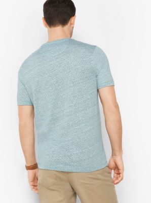 Dot-Print Linen and Cotton T-Shirt