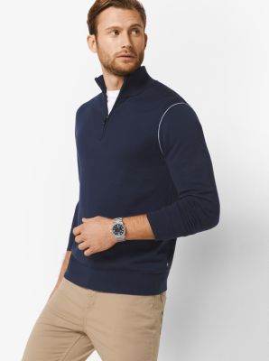 Michael Kors Quarter Zip Sweater Men Cotton-Blend Half-Zip