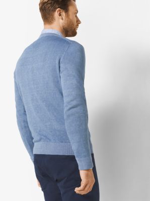 Linen and Cotton V-Neck Sweater