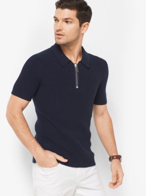 Cashmere and Cotton Quarter-Zip Polo Sweater