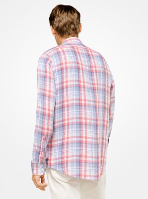 Tailored/Classic-Fit Check Linen Shirt