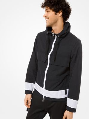 Color-Block Nylon Hooded Jacket