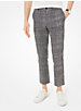 Slim-Fit Painterly Gingham Cotton-Broadcloth Cropped Trousers image number 0