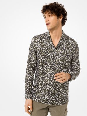 Camouflage Silk Pajama Shirt | Michael Kors