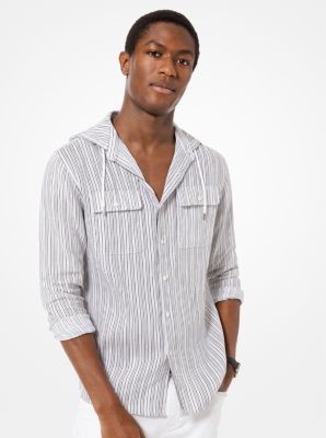 linen hooded shirt