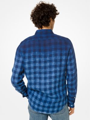 Slim-Fit Check Linen Shirt | Michael Kors