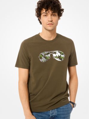 Camouflage Aviator-Print Concert T-Shirt | Michael Kors