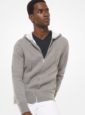 Grey cashmere zip hoodie new arrivals