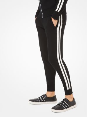 Women Logo Print Joggers with Contrast Stripes