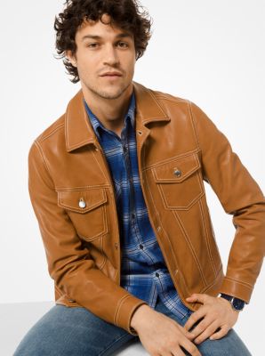 michael kors brown leather jacket