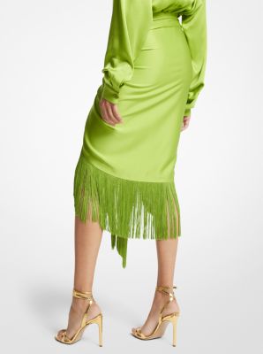 Charmeuse Fringed Sarong Skirt | Michael Kors