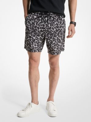 Short met luipaardprint en logo image number 0