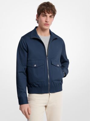 MK Bomberjacke Harrington Aus Stretch-Baumwolle - Blau