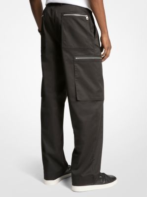 Wide-Leg Woven Zip Cargo Pant