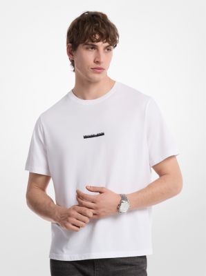 MK T-Shirt Aus Baumwolle Mit Logo - Weiss