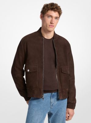 Veste bomber en daim in CHOCOLAT | Michael Kors