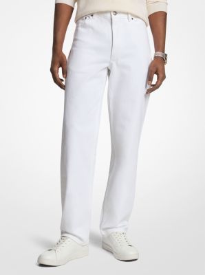 Michael Kors Finn Straight-leg Stretch Denim Jeans In White