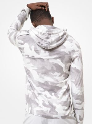 Chandail &agrave; capuchon en jersey de coton &agrave; motif camouflage