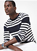 Perforated Striped Cotton Sweater image number 0