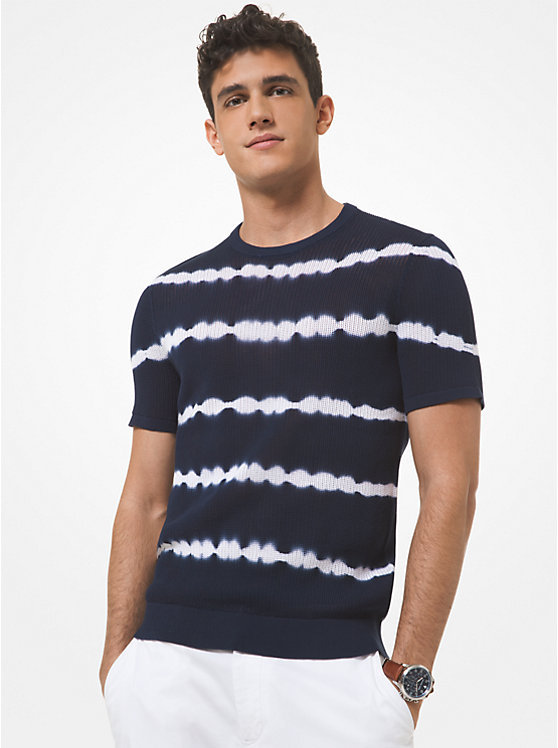 Tie-Dye Ribbed Cotton Short-Sleeve Sweater image number 0