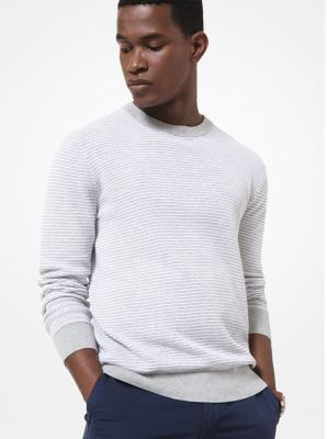 Striped Textured Cotton Sweater image number 0