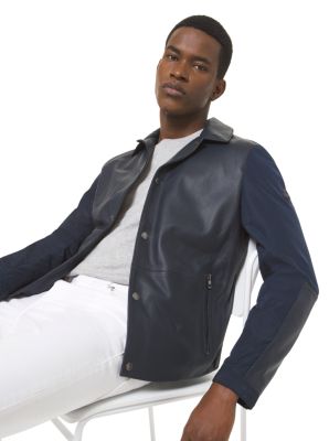 Perforated Bonded Leather Jacket 